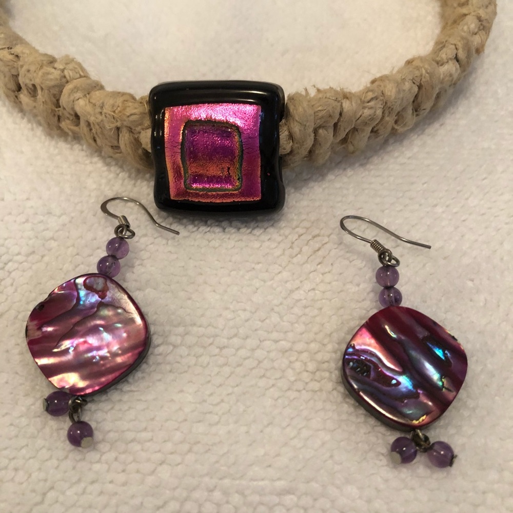 Dichroic Glass and Abalone Set